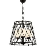 Avonni AV-1904-3BSY Siyah Boya Modern Avize E27 Metal Cam H: 77 cm, Ø: 42 cm
