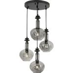 Avonni AV-1912-4T-GR Siyah Boya Modern Avize E27 Metal Cam H: 95 cm, Ø: 35 cm