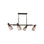 Avonni AV-1920-4Y-BSY Siyah Boya Modern Metal Ahşap Avize