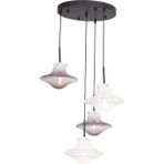 Avonni AV-1953-4T-BSY Siyah Boya Modern Avize E14 Metal Cam H: 100 Cm, Ø: 40 cm