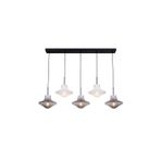 Avonni AV-1953-5Y-BSY Siyah Boya Modern Avize E14 Metal Cam H: 120 Cm, Wxd: 22X80 cm