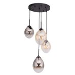 Avonni AV-1959-4T-BSY Siyah Boya Modern Avize E14 Metal Cam H: 100 Cm, Ø: 35 cm