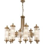 Avonni AV-35001-8E Eskitme Kaplama Modern Avize E14 Metal Cam H: 110 cm, Ø: 80 cm