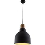 Avonni AV-4100-A2-BSY-30 Siyah Boya Modern Avize E27 Metal Ahşap H: 85 cm, Ø: 30 cm