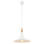 Avonni AV-4100-A6-BBY Beyaz Boya Modern Avize E27 Metal Ahşap H: 90 cm, Ø: 32 cm