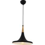 Avonni AV-4100-A6-BSY Siyah Boya Modern Avize E27 Metal Ahşap H: 90 cm, Ø: 32 cm