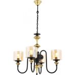 Avonni AV-4161-4E Eskitme Kaplama Modern Avize E27 Metal Cam H: 100 cm, Ø: 62 cm