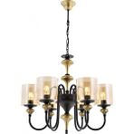 Avonni AV-4161-6E Eskitme Kaplama Modern Avize E27 Metal Cam H: 100 cm, Ø: 62 cm