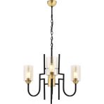 Avonni AV-4163-3E Eskitme Kaplama Modern Avize E27 Metal Cam H: 100 cm, Ø: 62 cm