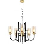Avonni AV-4163-5E Eskitme Kaplama Modern Avize E27 Metal Cam H: 100 cm, Ø: 62 cm