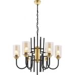 Avonni AV-4163-6E Eskitme Kaplama Modern Avize E27 Metal Cam H: 100 cm, Ø: 62 cm