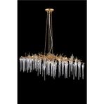 Avonni AV-4168-12BSA-YM Sarı Kaplama Modern Avize G4 Metal Kristal H: 115 cm, WxD: 130x55 cm
