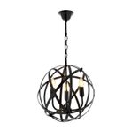Avonni AV-4183-3BSY Siyah Boya Modern Avize E14 Metal H: 75 cm, Ø: 36 cm