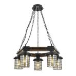 Avonni AV-4216-5ET Eskitme Kaplama Modern Avize E27 Metal Ahşap H: 80 cm, Ø: 50 cm