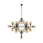 Avonni AV-4258-21BSY Siyah Boya Modern Avize E27 Metal Cam H: 100 cm, Ø: 150 cm
