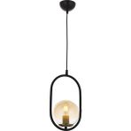 Avonni AV-4275-1BSY Siyah Boya Modern Avize E27 Metal Cam H: 100 cm, Ø: 16 cm