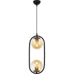 Avonni AV-4275-2BSY Siyah Boya Modern Avize E27 Metal Cam H: 100 cm, Ø: 16 cm