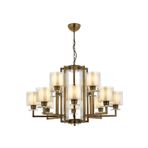 Avonni AV-4285-12E Eskitme Kaplama Modern Avize E27 Metal Cam H: 100 cm, Ø: 105 cm