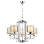 Avonni AV-4285-5K Krom Kaplama Modern Avize E27 Metal Cam H: 90 cm, Ø: 70 cm