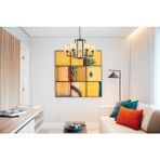 Avonni AV-4285-6E Eskitme Kaplama Modern Avize E27 Metal Cam H: 90 cm, Ø: 70 cm