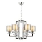 Avonni AV-4285-6K Krom Kaplama Modern Avize E27 Metal Cam H: 90 cm, Ø: 70 cm