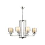 Avonni AV-4285-8K Krom Kaplama Modern Avize E27 Metal Cam H: 90 cm, Ø: 80 cm