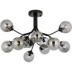 Avonni AV-4286-12BSY Siyah Boya Modern Avize E14 Metal Cam H: 55 cm, Ø: 95 cm