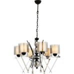 Avonni AV-4301-6K Krom Kaplama Modern Avize E27 Metal Cam H: 95 cm, Ø: 66 cm