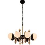 Avonni AV-4322-8S Sarı Kaplama Modern Avize E27 Metal Cam H: 68 cm, Ø: 105 cm