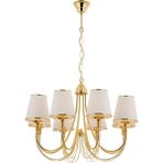 Avonni AV-4325-6S Sarı Kaplama Klasik Avize E14 Metal Kumaş H: 100 cm, Ø: 67 cm