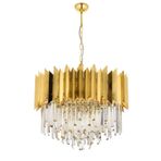 Avonni AV-60101-S55 Sarı Kaplama Modern E27 Metal Cam Kristal 55cm Avize