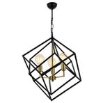 Avonni AV-60117-3BSY Eskitme/Siyah Boyalı Modern E27 Metal 60cm Avize
