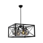 Avonni AV-60127-4BSY Siyah Boyalı Modern E27 Metal Cam 45cm Avize