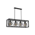 Avonni AV-60127-4Y-BSY Siyah Boyalı Modern E27 Metal Cam 80x22cm Avize