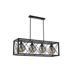 Avonni AV-60127-4Y-BSY Siyah Boyalı Modern E27 Metal Cam 80x25 cm Avize