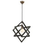 Avonni AV-60160-1G Eskitme/Gri Kaplama Modern E27 Ahşap Metal 30cm Avize