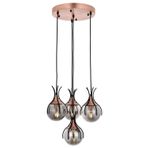 Avonni AV-60161-4T-BSY Siyah Boyalı Modern E27 Metal Cam 40cm Avize