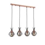 Avonni AV-60161-4Y-BSY Siyah Boyalı Modern E27 Metal Cam 70x13cm Avize