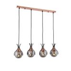 Avonni AV-60161-4Y-BSY Siyah Boyalı Modern Metal Cam cm Avize