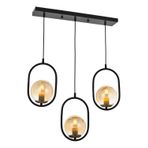 Avonni AV-60180-3Y-BSY Siyah Boyalı Modern E27 Metal Cam 60x15cm Avize