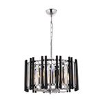 Avonni AV-60186-6K Krom/Siyah Kaplama Modern E14 Metal Cam 45cm Avize