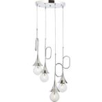AVONNI AV-60280-4KT Eskitme Kaplama Modern Avize E27 Metal Cam 40cm - Gümüş