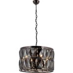AVONNI AV-60302-F45 Siyah Boyalı Klasik Avize E14 Metal Kristal 45cm - Renkli