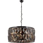 AVONNI AV-60302-F60 Siyah Boyalı Klasik Avize E14 Metal Kristal 60cm - Renkli
