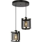 AVONNI AV-60336-2K-BSY Siyah Boyalı Modern Avize E27 Metal 35cm - Renkli - 1
