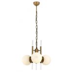 Avonnı AV-60385-3E Eskitme Kaplama E27 Metal Cam Kristal 50 cm Siyah Modern Avize
