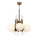 Avonni AV-60385-5E Eskitme Kaplama E27 Metal Cam Kristal 50 cm Siyah Modern Avize