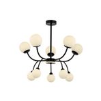Avonni AV-60386-10BSY Siyah Boyalı G9 Metal Cam 80 cm Modern Avize