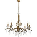 Avonnı AV-60394-8E Eskitme Kaplama Klasik Avize E14 Metal Kristal 80 cm - Siyah