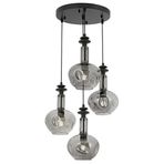 Avonni AV-60404-4T-GR Siyah Kaplama Modern Avize E27 Metal Cam 35cm